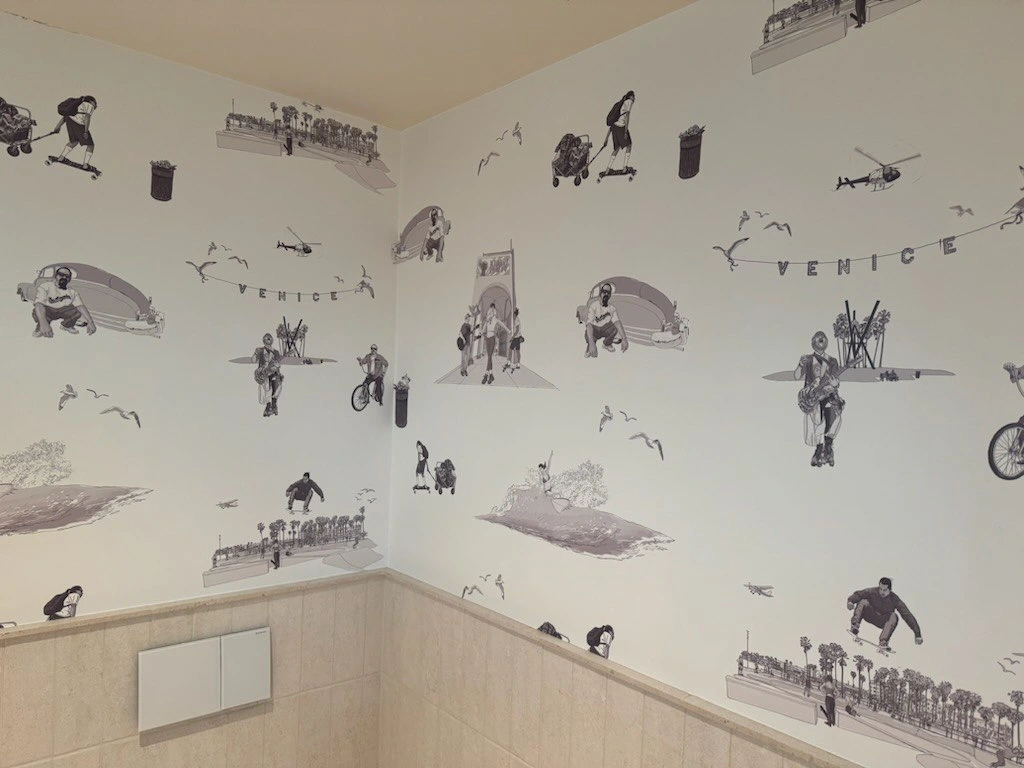 A completed luxury wallpaper installation in Southern California